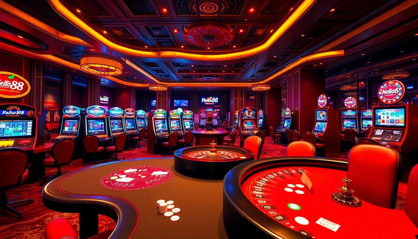 Hello88 inviting players to join a thrilling casino experience with vibrant gaming elements.