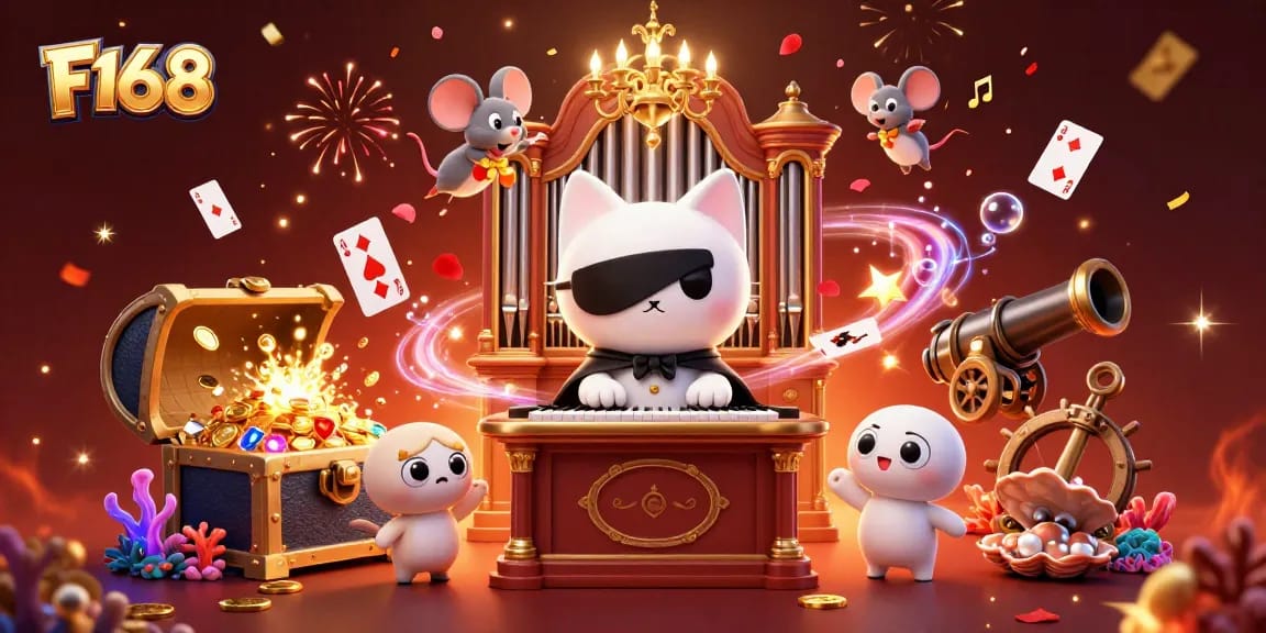 Experience the excitement of F168 with vibrant characters and dynamic gambling elements at an energetic casino