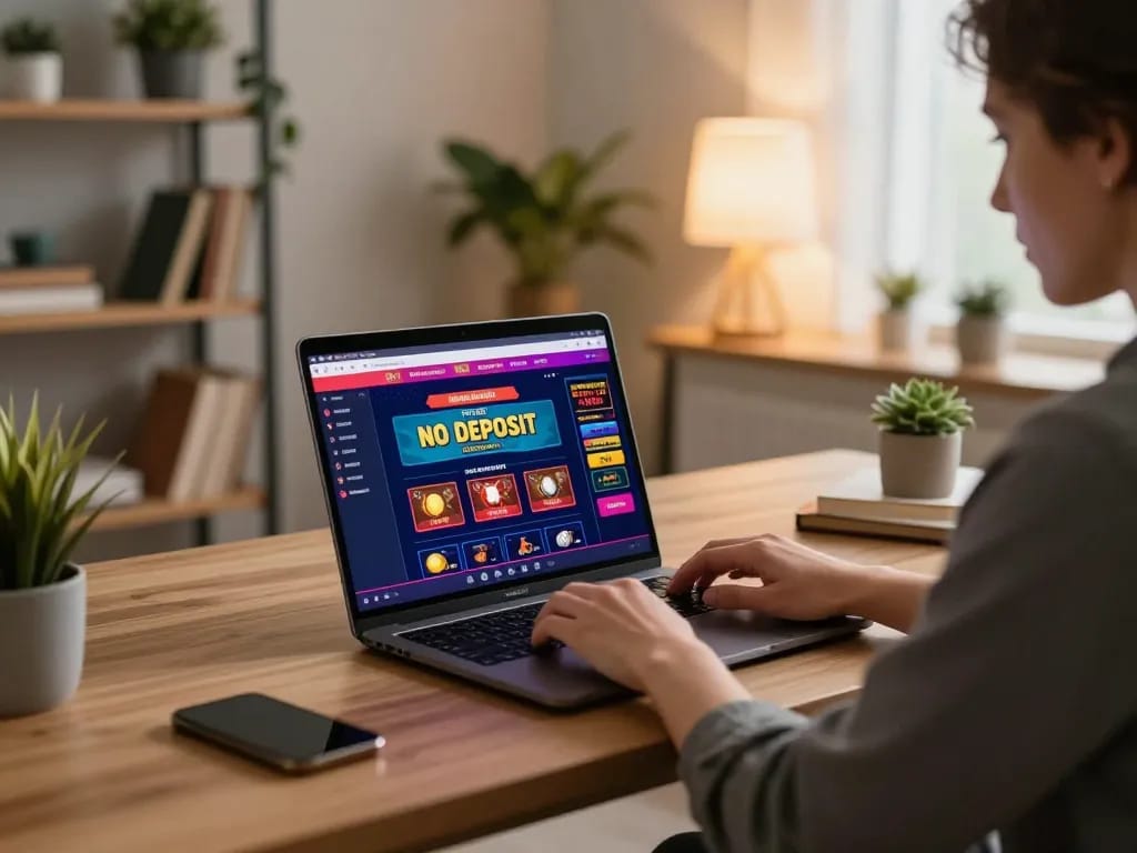 Engaging in online casino gameplay using free credit no deposit while relaxing at home