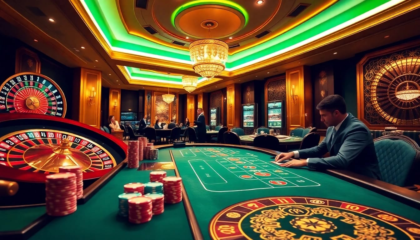 Engaging players at a luxury casino table while using 88vv.com for an immersive gaming experience.