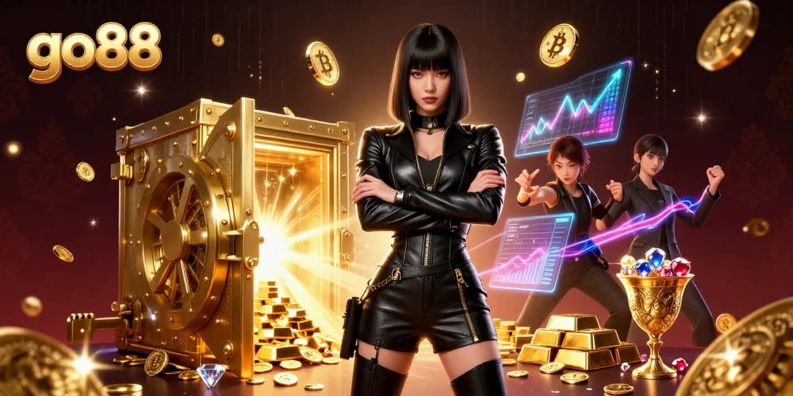 Experience thrilling gaming at go88 with vibrant visuals featuring gold coins and a dynamic scene.