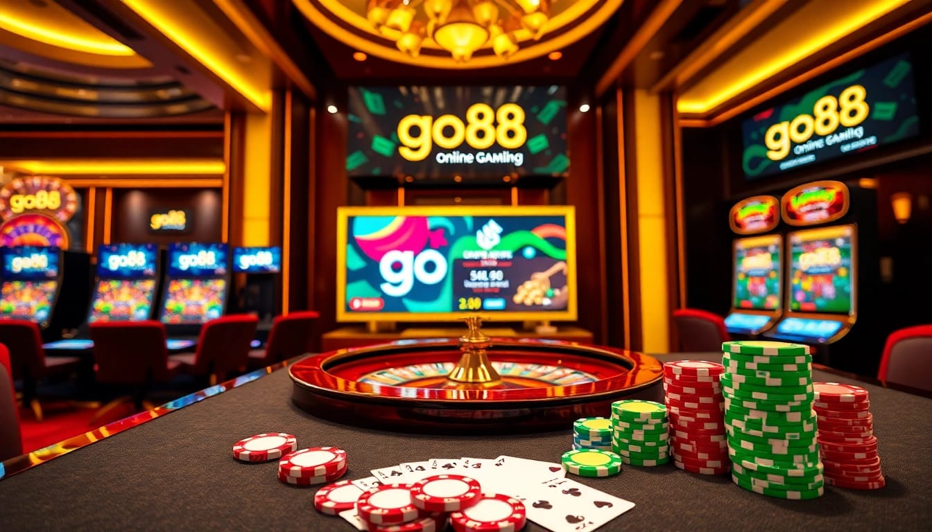 Experience high-stakes excitement at go88's luxurious casino tables with vibrant games.