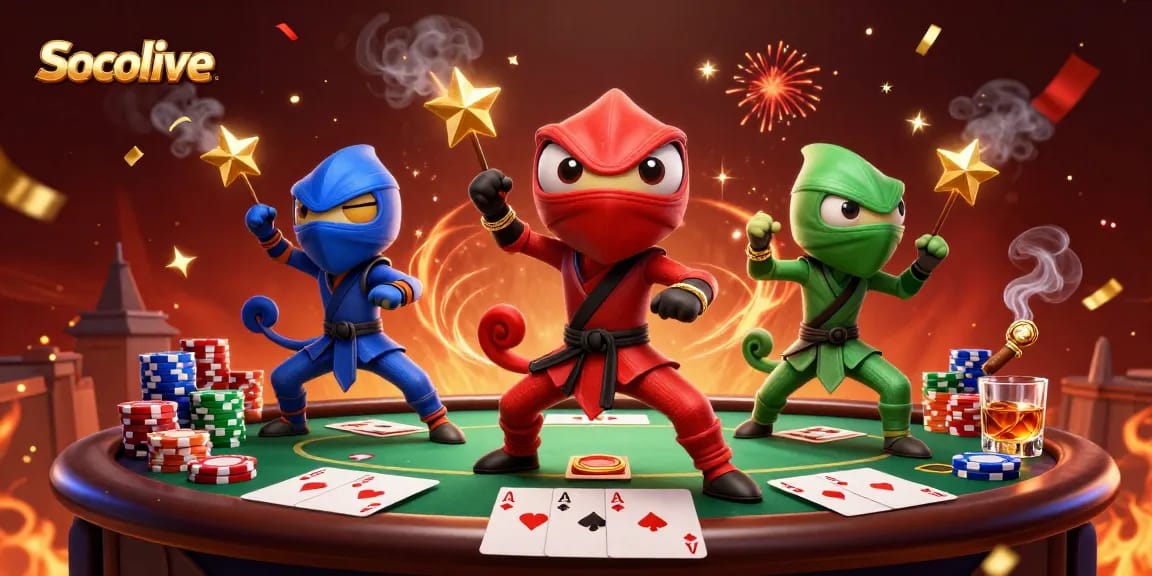 Socolive provides thrilling online gambling experiences with vibrant poker elements and dynamic characters.
