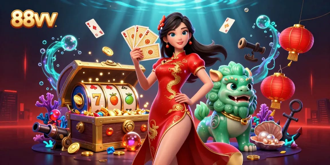 Experience thrilling wins with 88vv's slot games in this vibrant and dynamic casino scene.