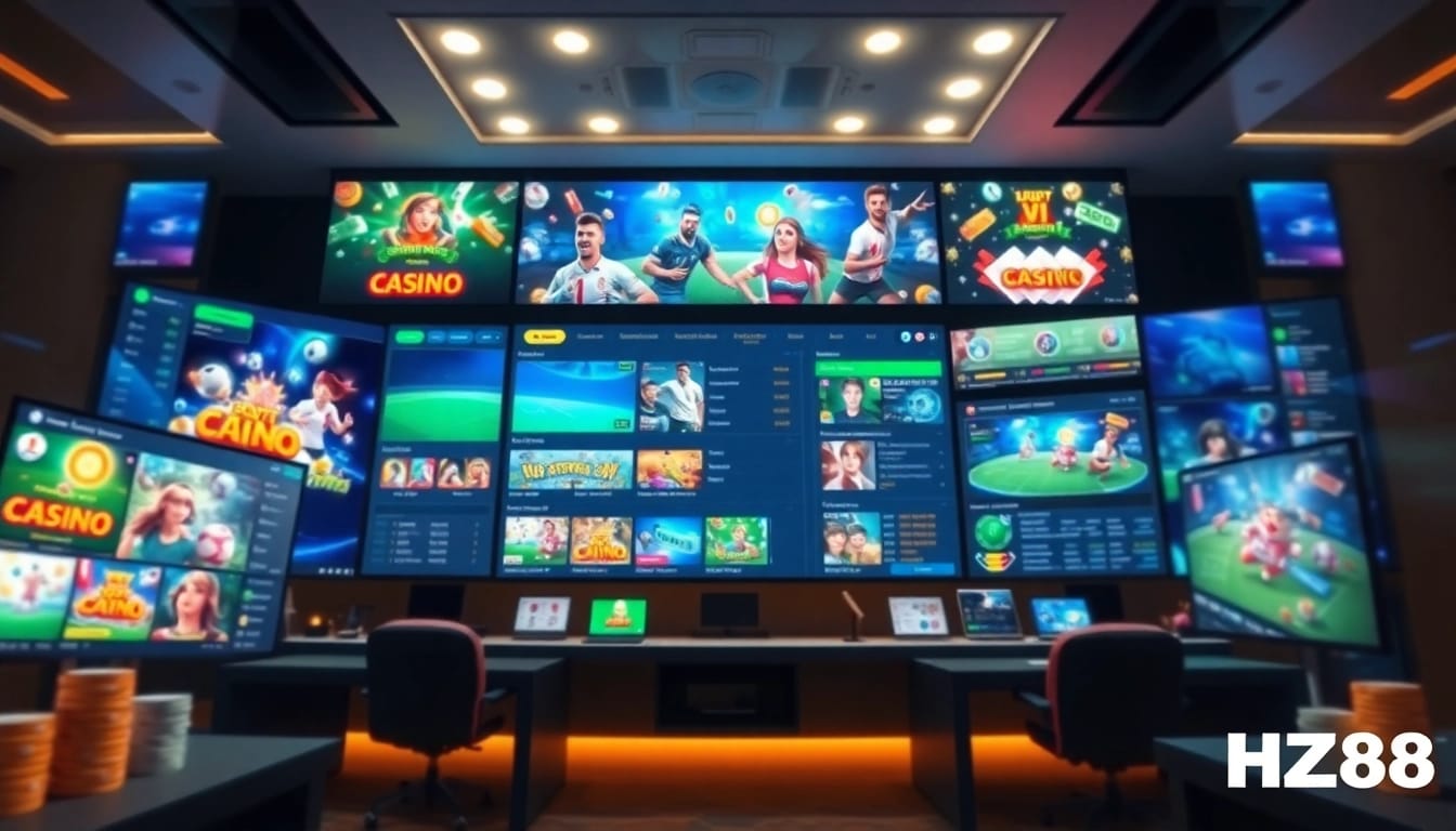 Dynamic online gaming platform showcasing HZ88 betting categories in a modern, vibrant interface.