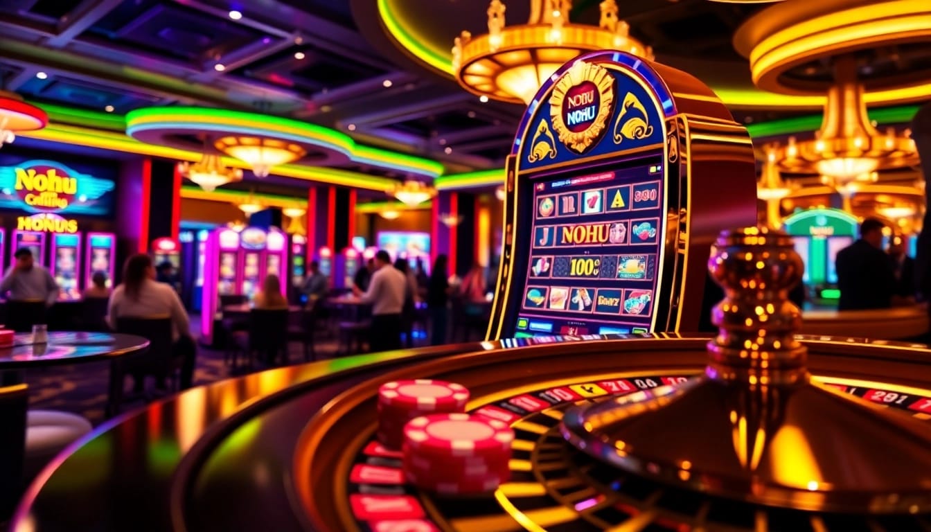 NOHU slot game highlights excitement and engagement at a vibrant casino scene.