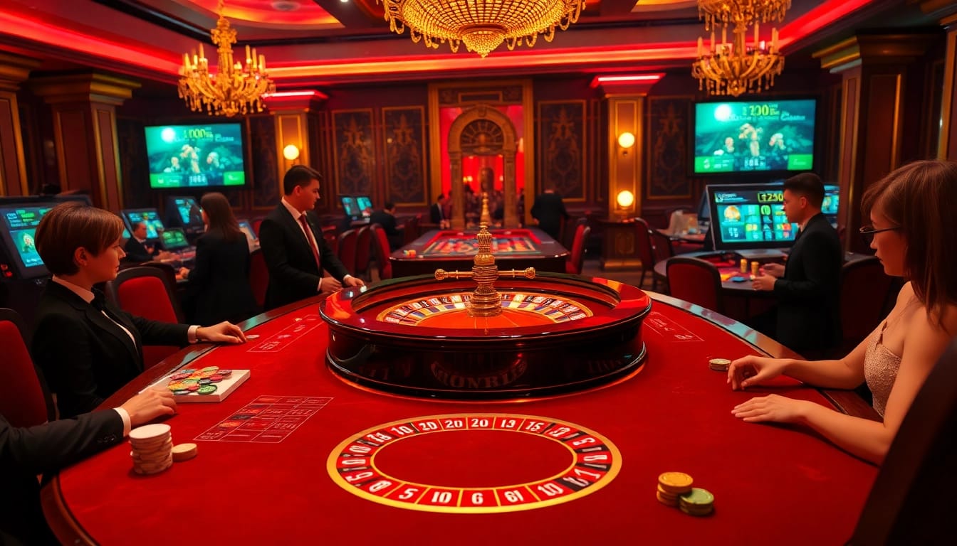 Experience the thrill of gaming at https://tr88.golf/ with an exciting roulette table scene.