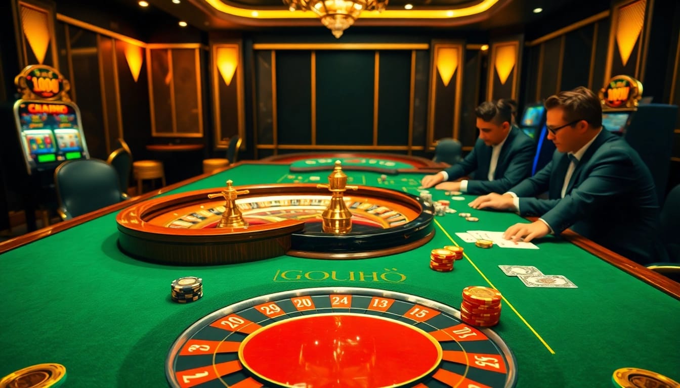 Experience the excitement of winning at GO8 CHÍNH THỨC casino with vibrant gaming scenes.