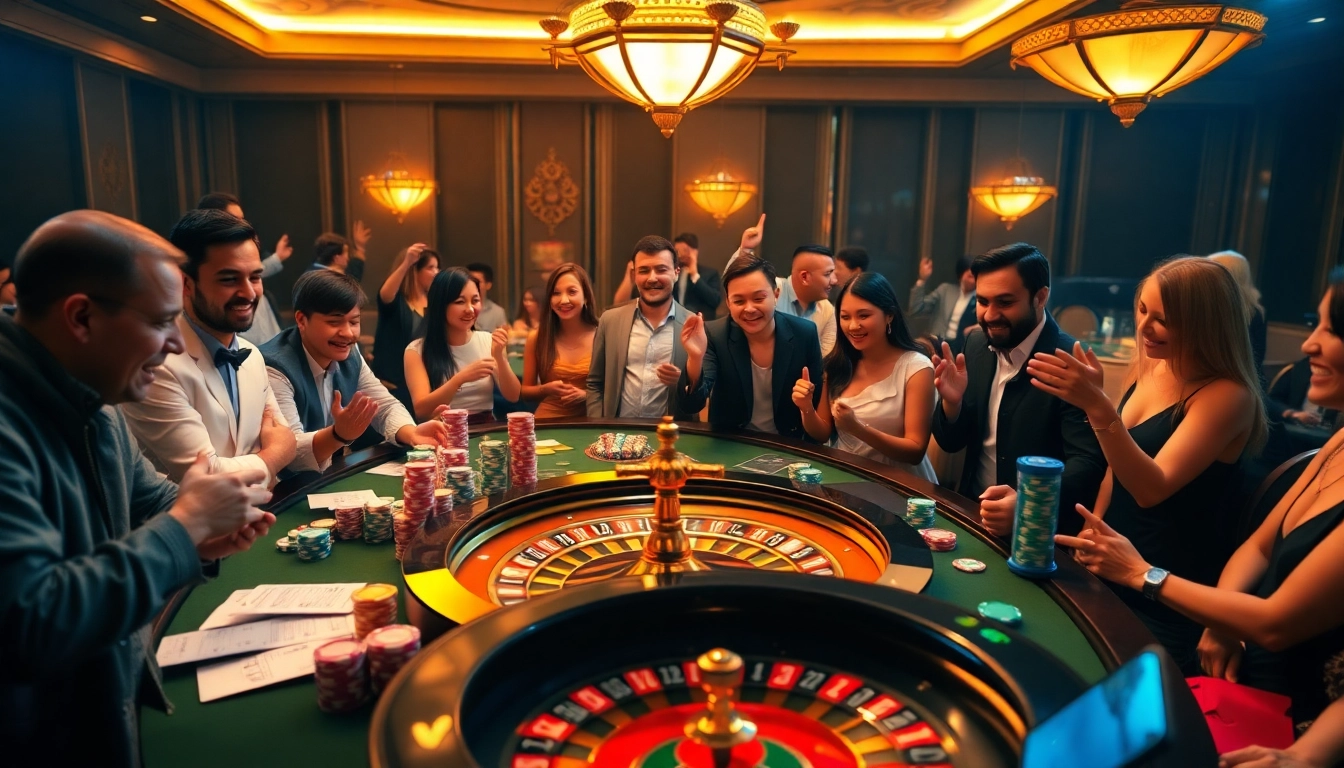 Experience the thrill of gambling at https://bem88.com with luxury casino tables and vibrant players.