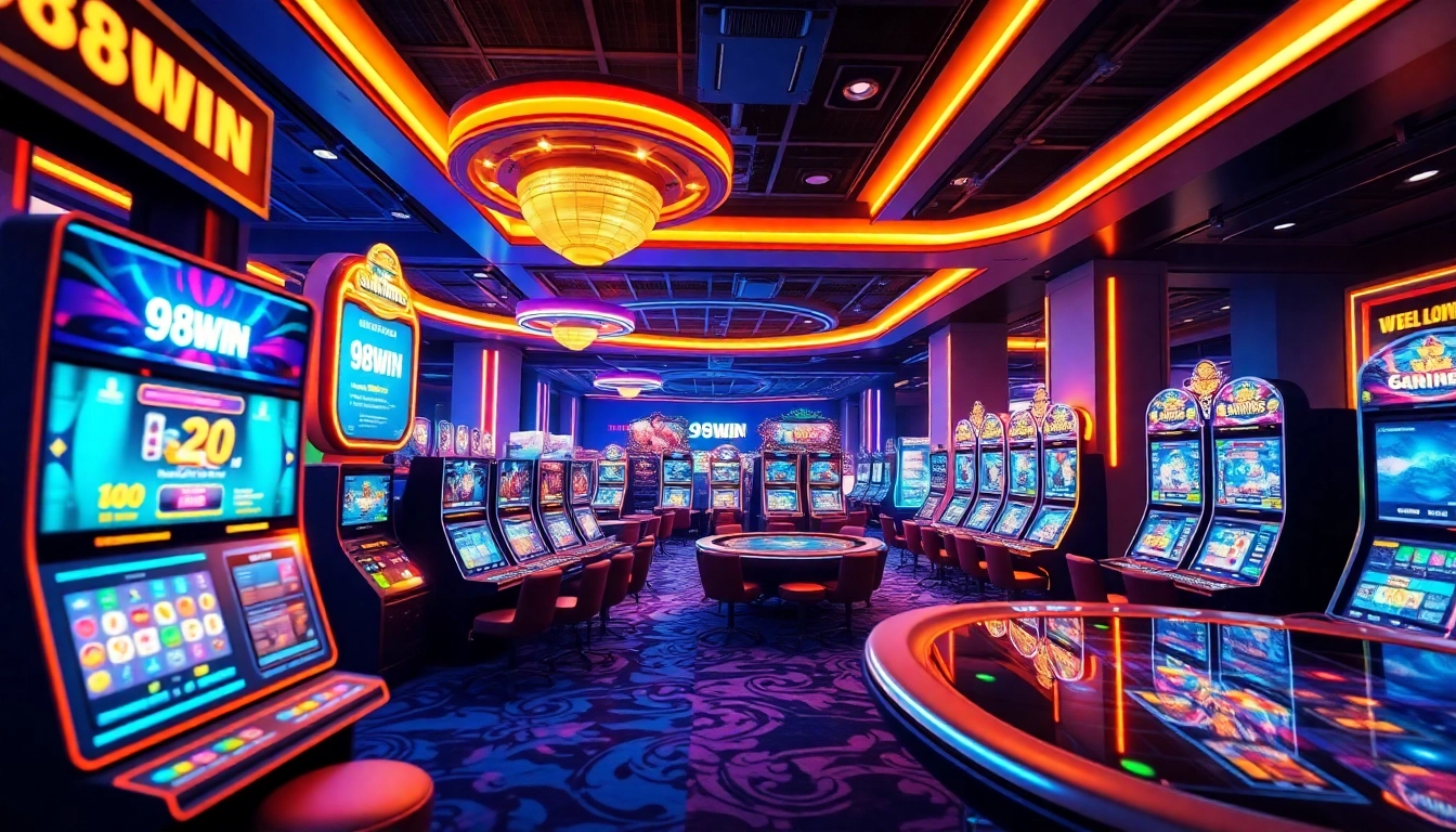 Exciting glimpse of the 98WIN online gaming environment featuring vibrant digital casino elements.