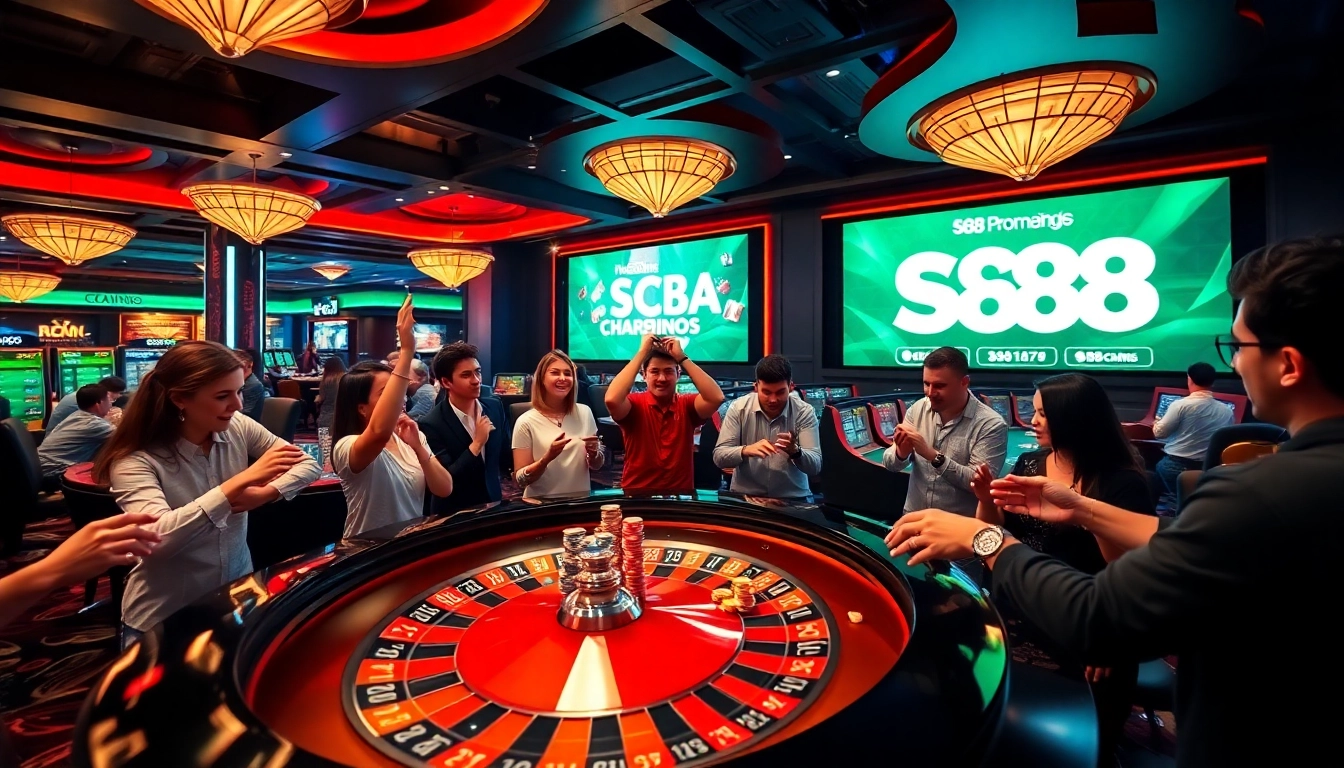 Engaging players experiencing SC88 casino excitement at a roulette table.