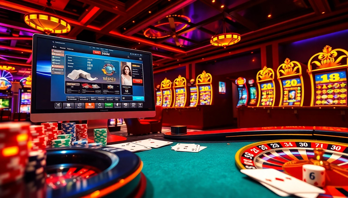 Experience thrill and luxury in online gambling with https://888vnd.space/ featuring poker chips and a roulette wheel.