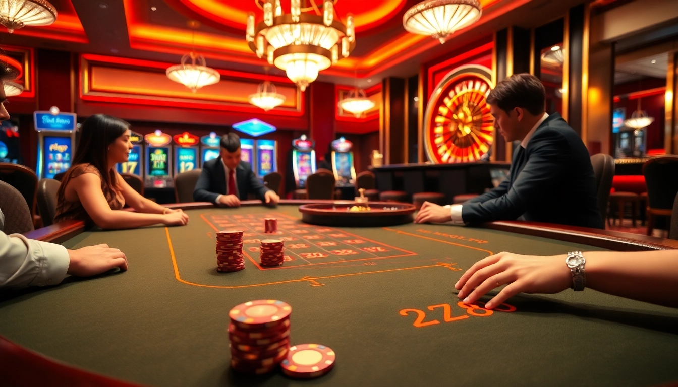 Experience the excitement at HZ88 with players winning at the Baccarat table in a luxurious casino setting.