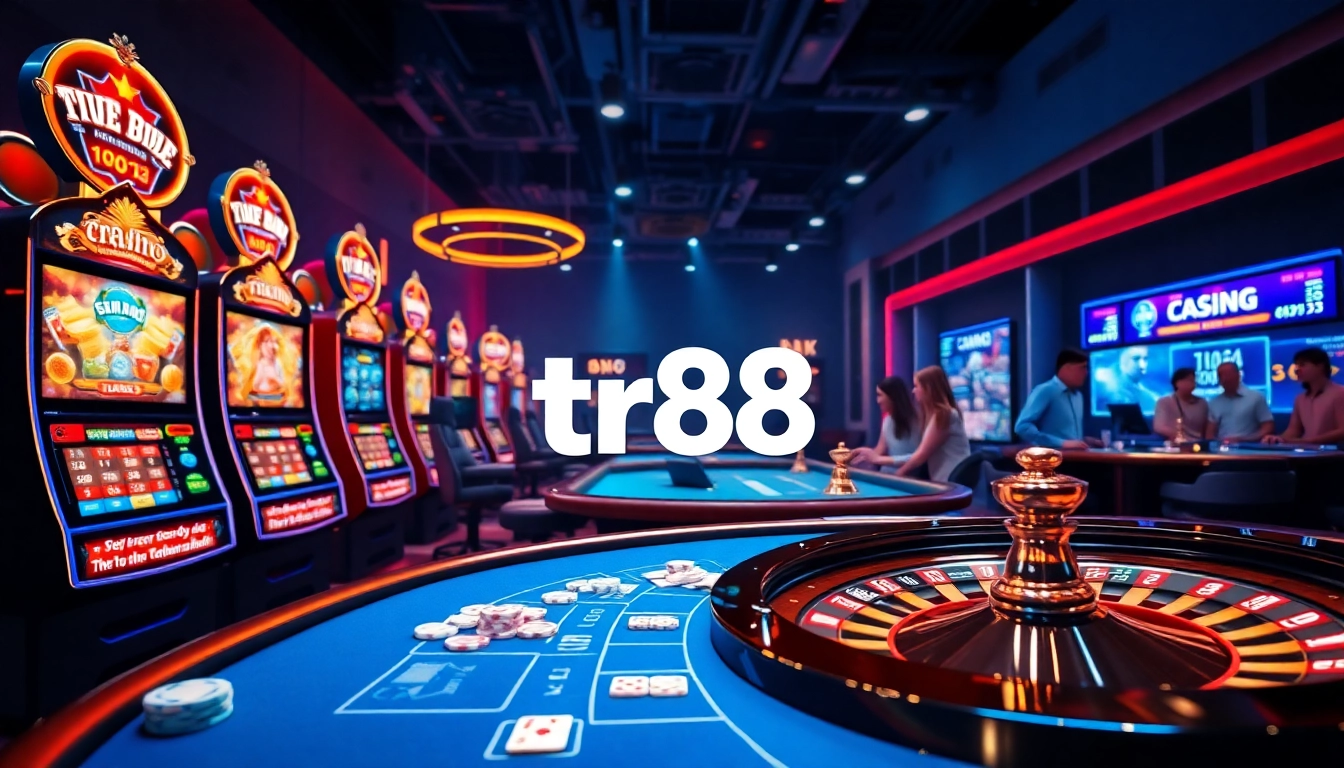 Experience the excitement of tr88 with vibrant slot machines and exhilarating poker games.