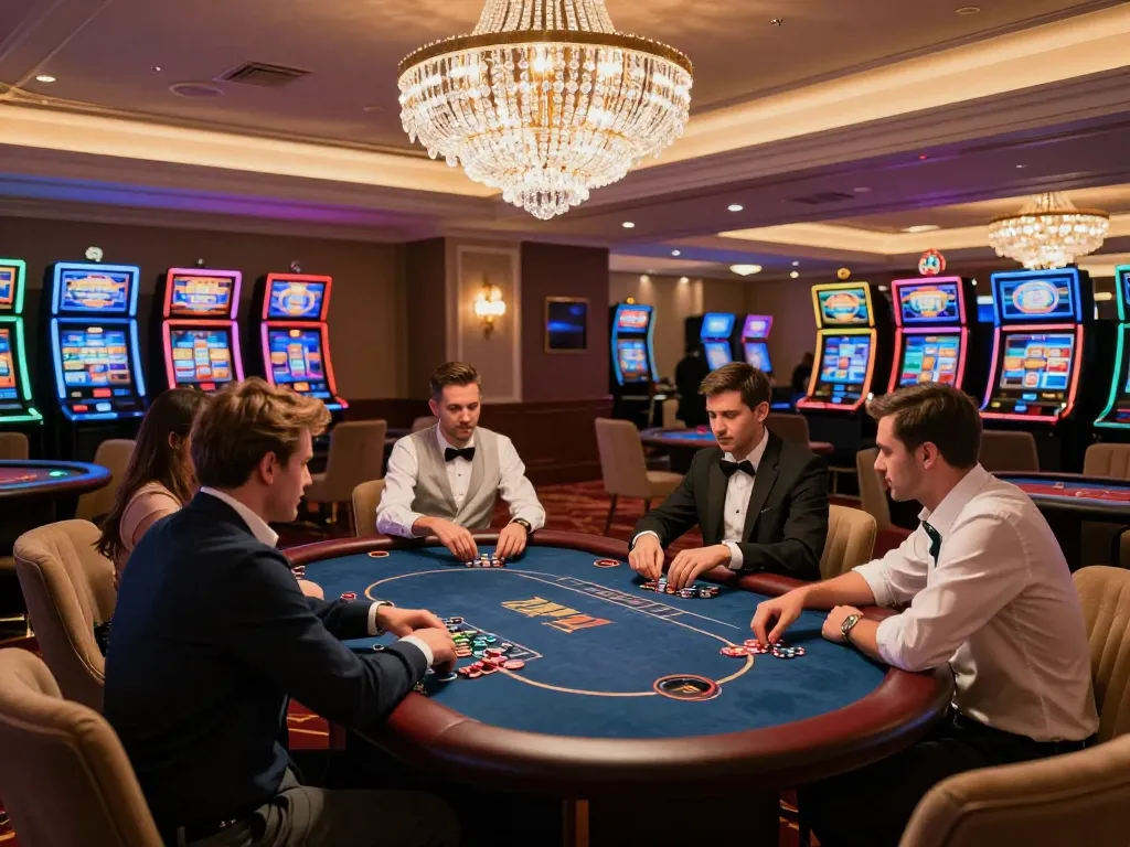 cm88 players strategizing in a luxurious VIP poker setting with elegant decor and intense gameplay