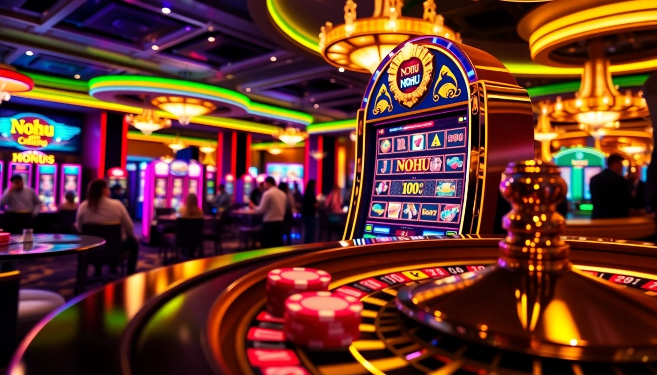 NOHU slot game highlights excitement and engagement at a vibrant casino scene.