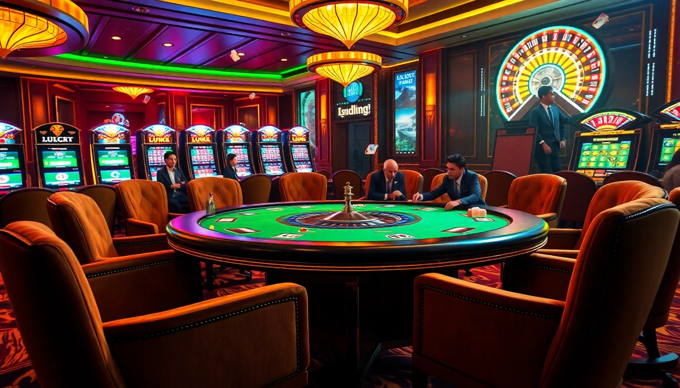 Experience luxury and excitement at a LUCK8 casino with vibrant gaming elements.