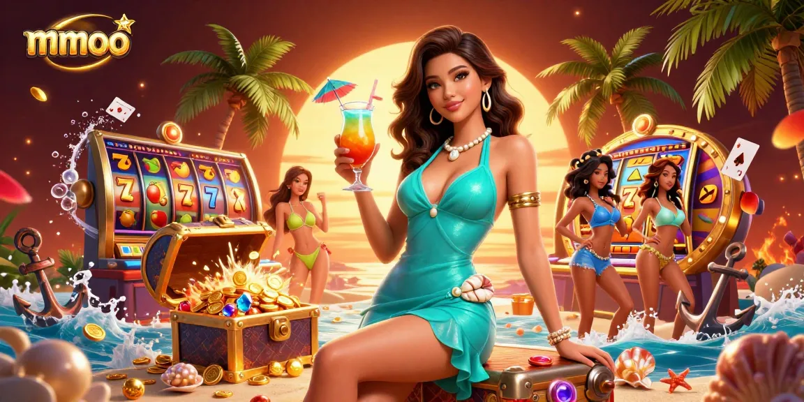 Experience mmoo's vibrant casino atmosphere with glamorous characters and thrilling game elements.