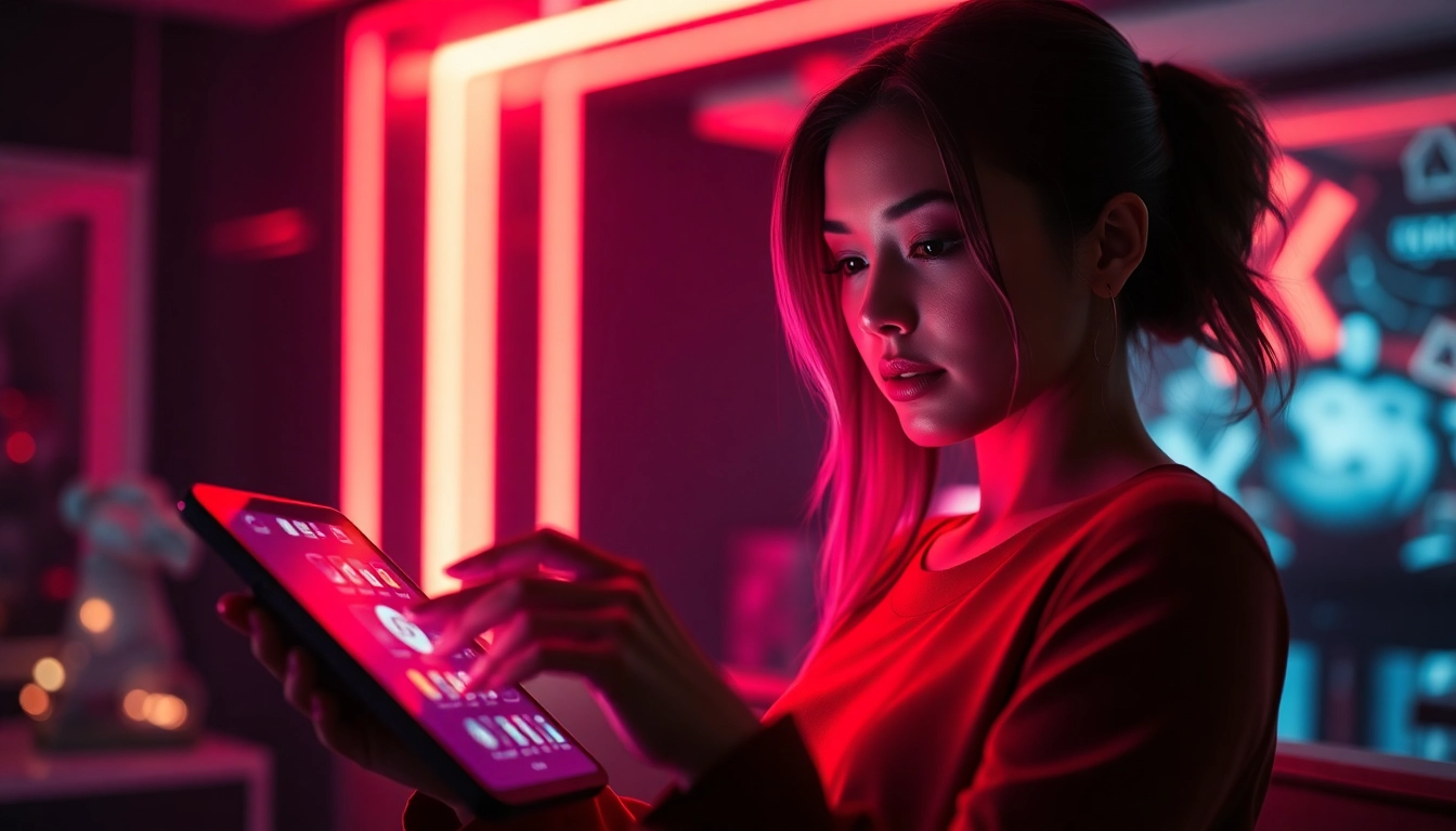 Intuitive NSFW AI character chat interface showcasing engaging interactions in a vibrant, immersive environment.