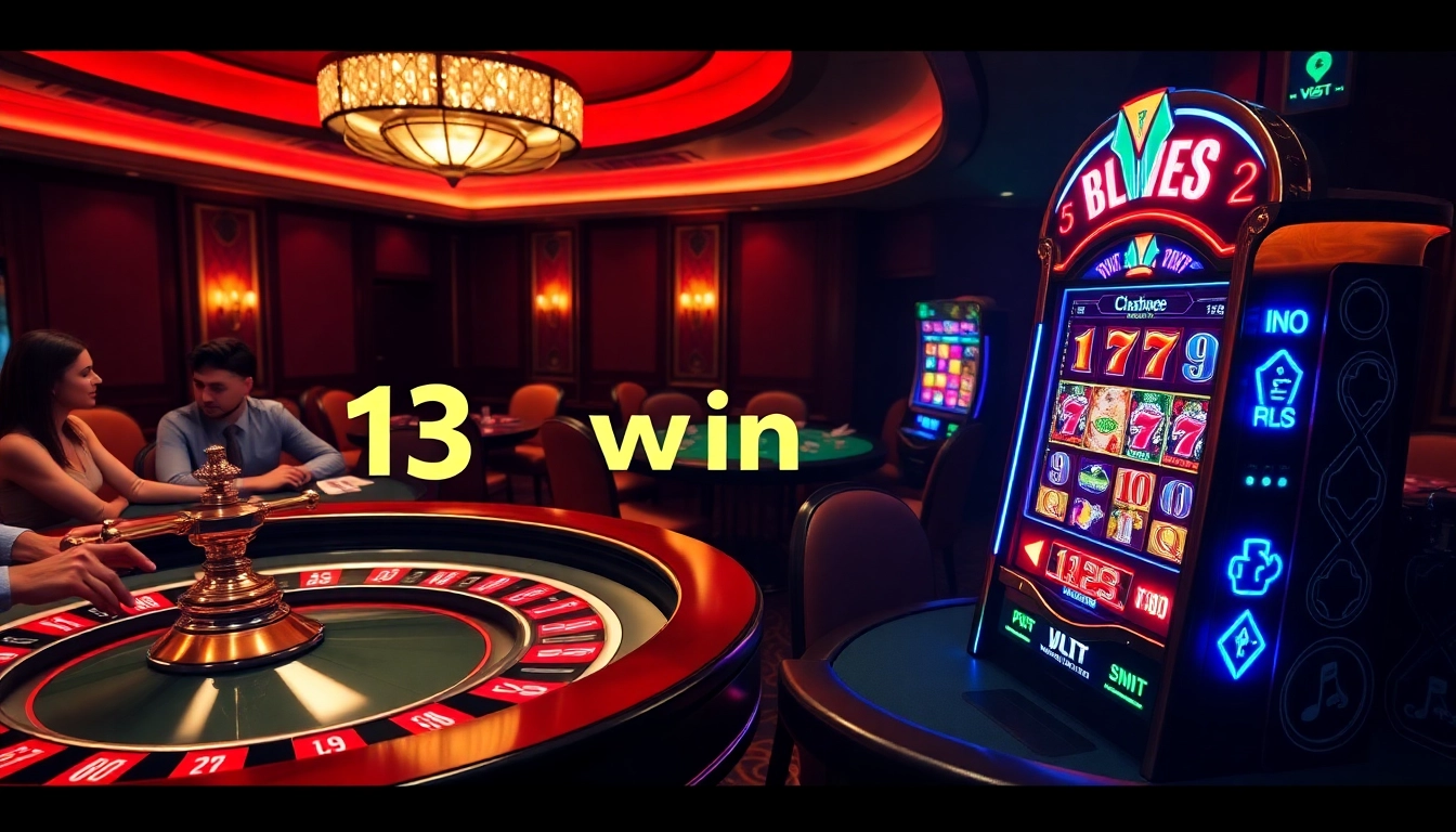 Experience the thrill of 13 win at a luxurious casino table with vibrant poker chips.