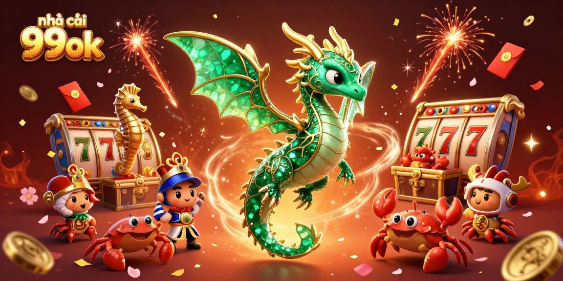 Experience the excitement of nhà cái 99ok with emerald sea dragon and vibrant slot elements.