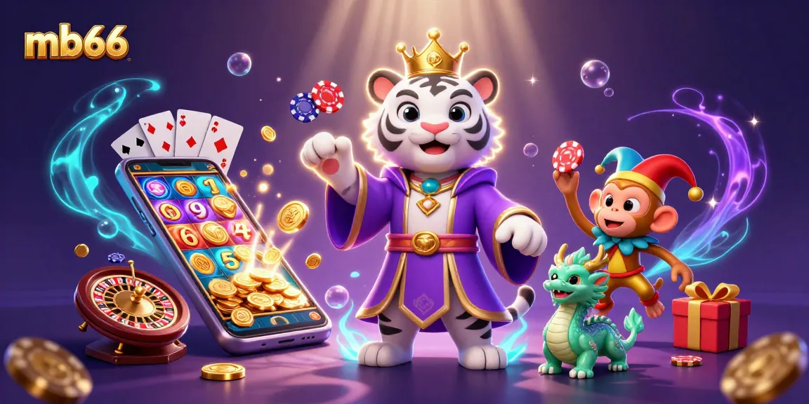 Experience the thrill of mb66 with vibrant casino elements in a captivating 3D illustration.