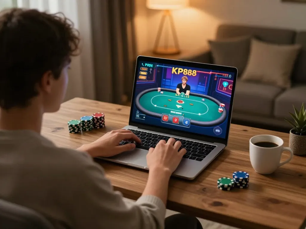 Experience online poker action on KP88 with a cozy home setup and a competitive atmosphere.