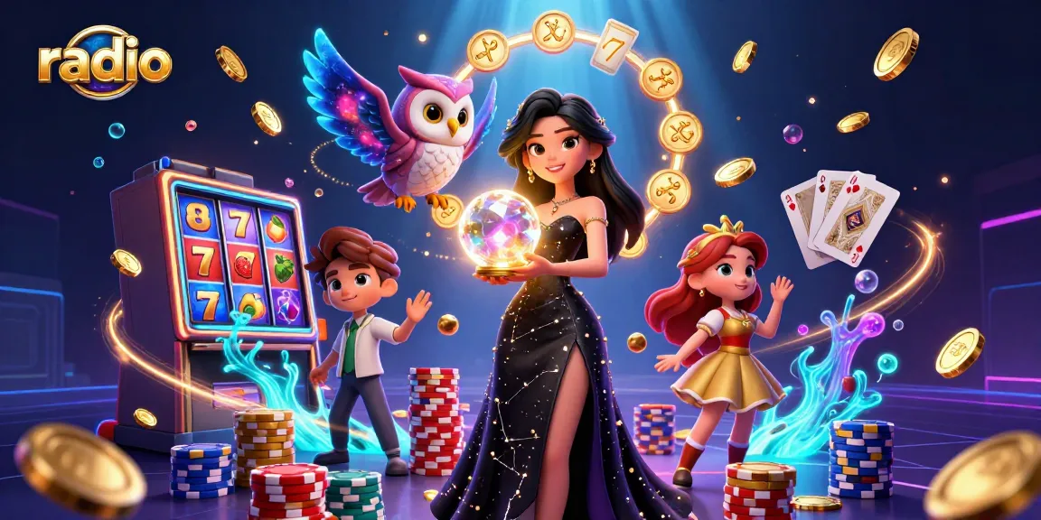 Enjoy thrilling radio games with dynamic casino elements and vibrant illustrations.