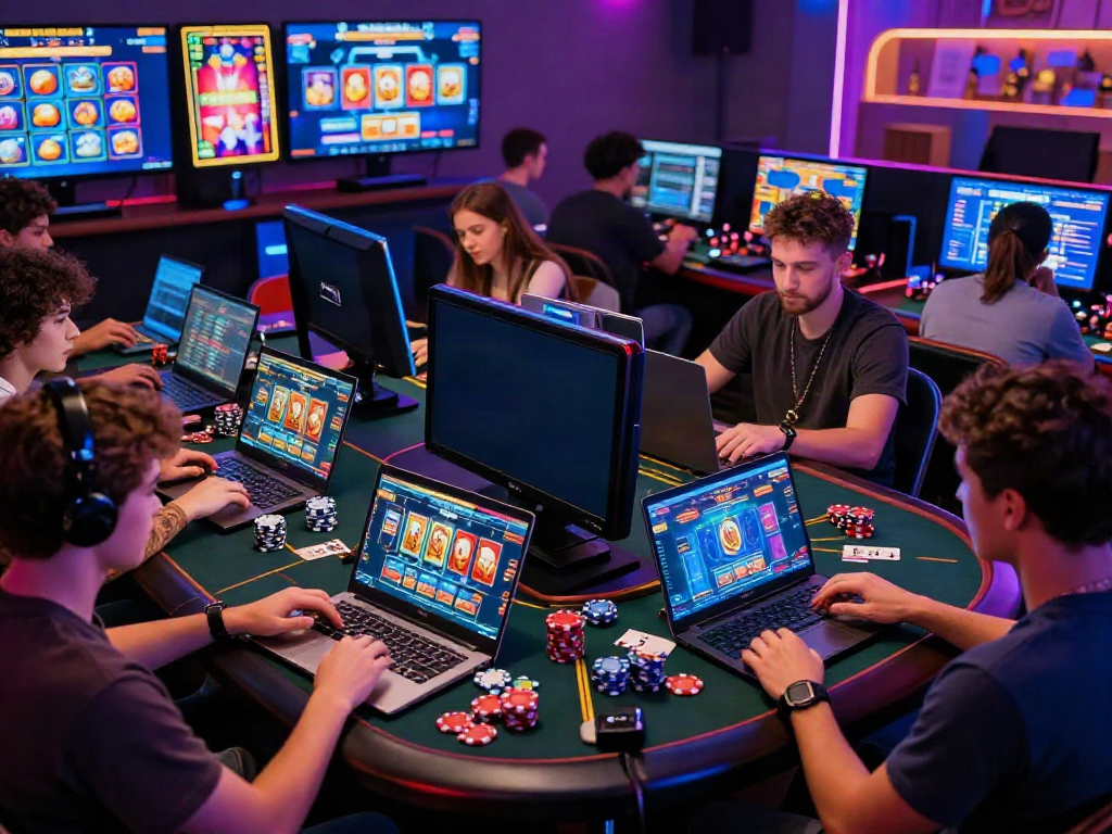 Players enjoying the thrilling 11 bet experience in a vibrant online casino setting, engaged in various interactive games.