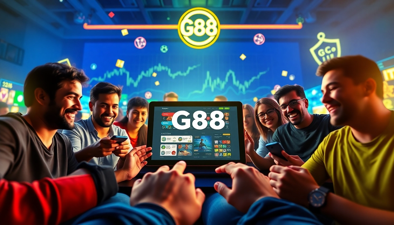G88 gaming platform showcasing diverse players enjoying a secure, vibrant online betting experience.