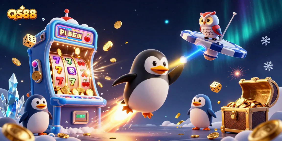 Experience the thrilling QS88 casino adventures with a golden penguin and jackpot explosions!