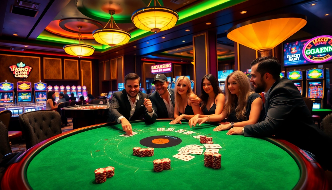 Experience the thrill of LC88 Marketing at a lively casino table with winning plays and vibrant decor.