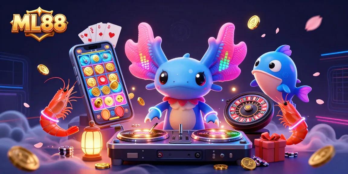 ML88 empowers players with thrilling slot wins in a vibrant underwater casino scene.