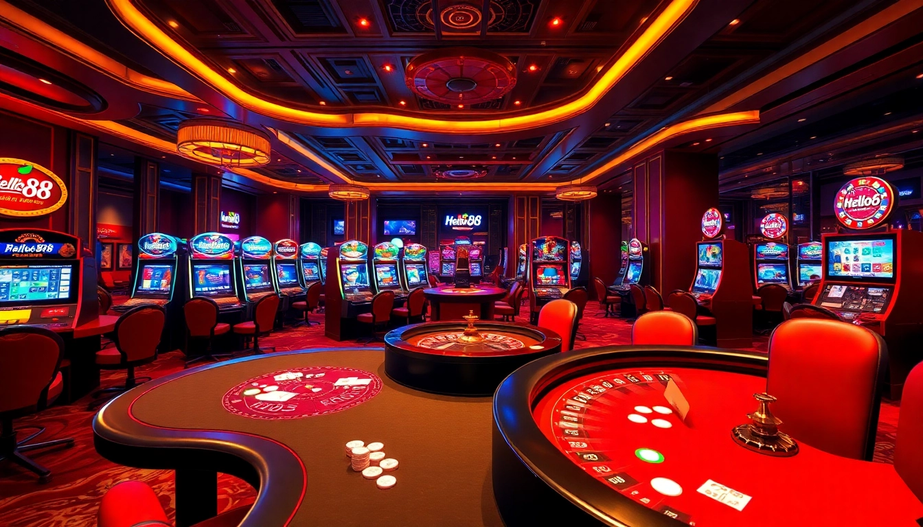 Hello88 inviting players to join a thrilling casino experience with vibrant gaming elements.