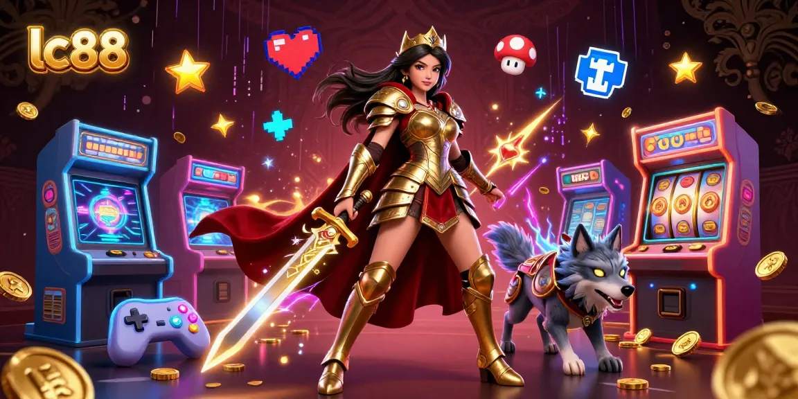 Experience thrilling gaming at lc88 with dynamic 3D illustrations representing an exciting casino atmosphere.