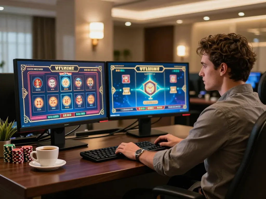 Experience TRANG CHỦ NOHU90 with engaging online slots gameplay at a stylish home setup.