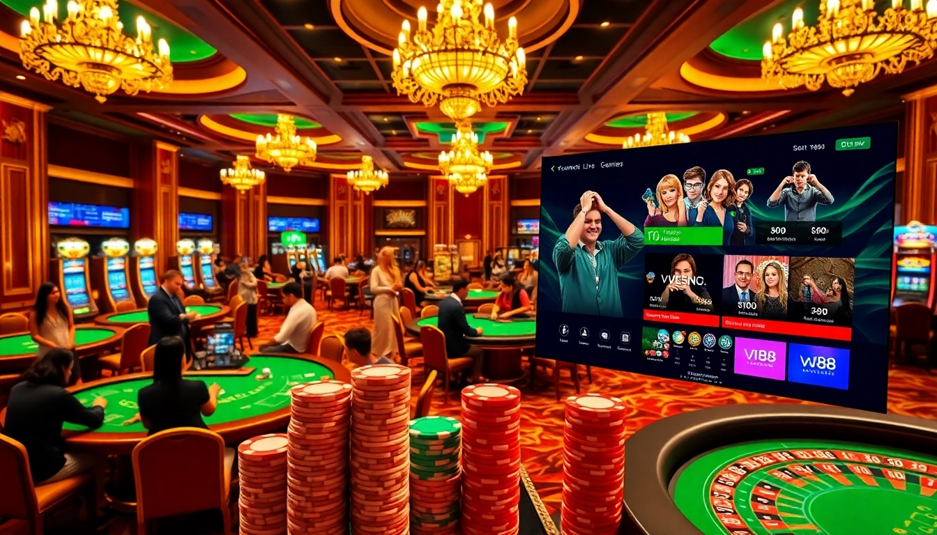 Experience the thrill of gambling at https://vu88.ink/ with vibrant casino gaming scenes and engaging players.