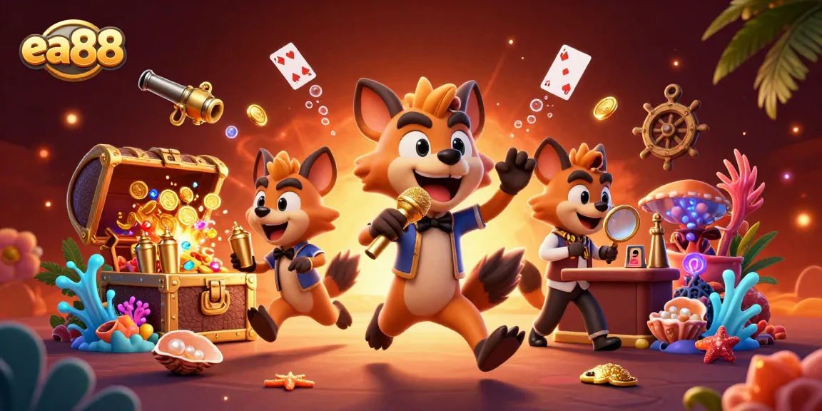 Experience the excitement of ea88 casino featuring lively hyena characters in a vibrant, comedic setting.