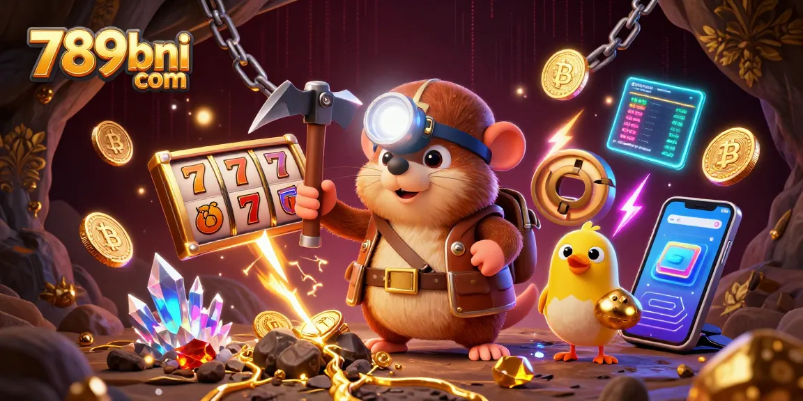 Putar dan menangkan jackpot menarik di 789bni com dengan harta 3D kasino yang berwarna-warni.