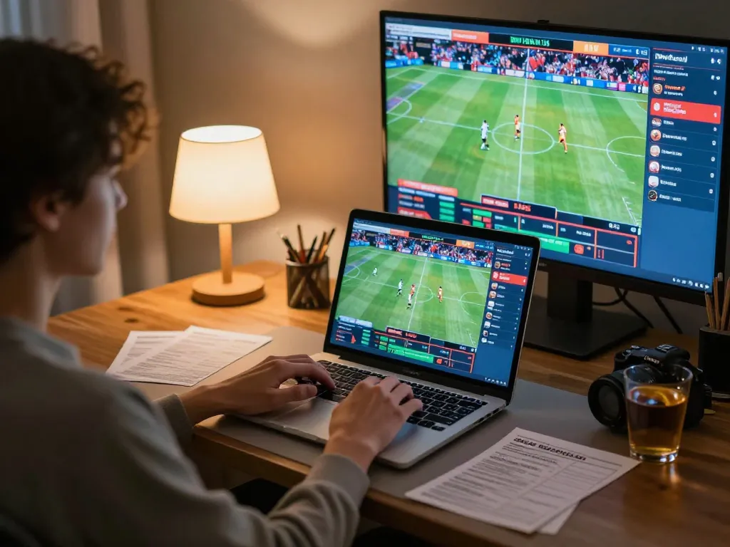 Fabet enhancing excitement as a player engages in live sports betting at home.