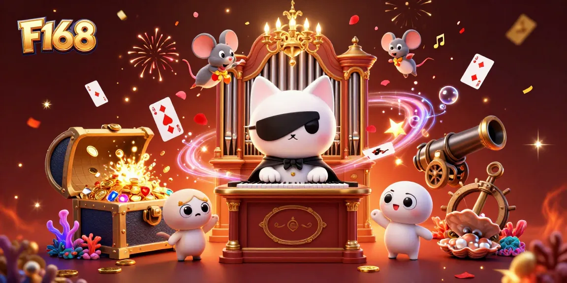 Experience the excitement of F168 with vibrant characters and dynamic gambling elements at an energetic casino