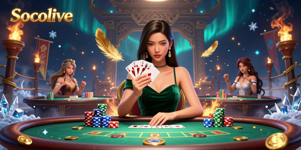 Socolive offers live poker action with stunning visuals and immersive gameplay, showcasing a vibrant scene.