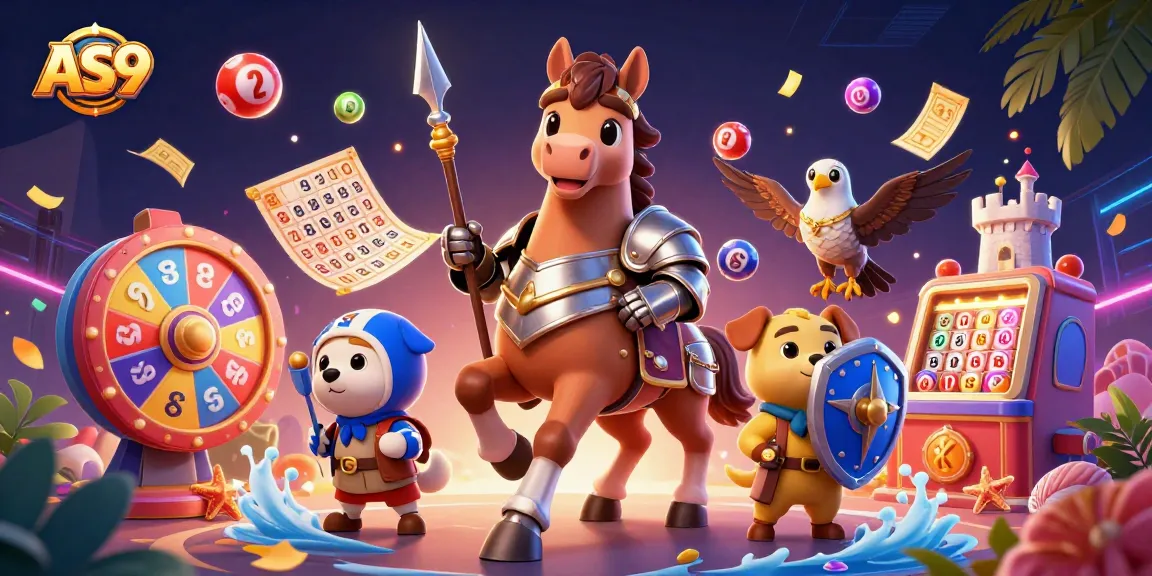 Experience AS9's thrilling gaming scene with colorful elements and engaging characters.
