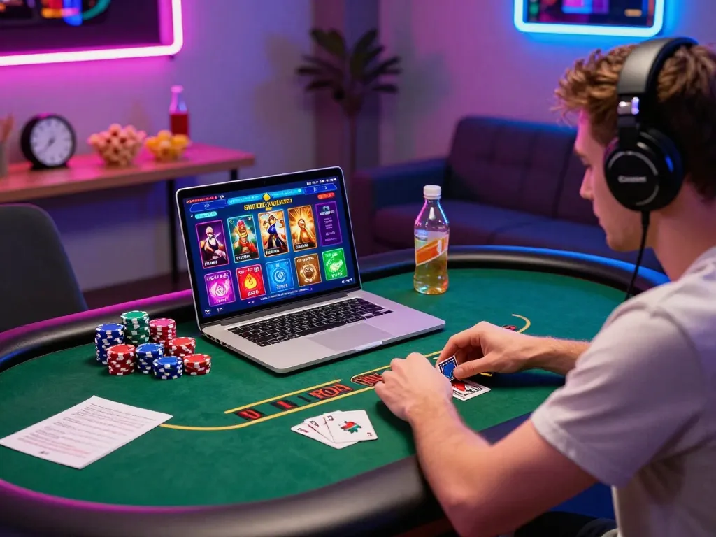 Engaging online casino gaming scene showcasing an enthusiastic player enjoying MM88 in a vibrant atmosphere.