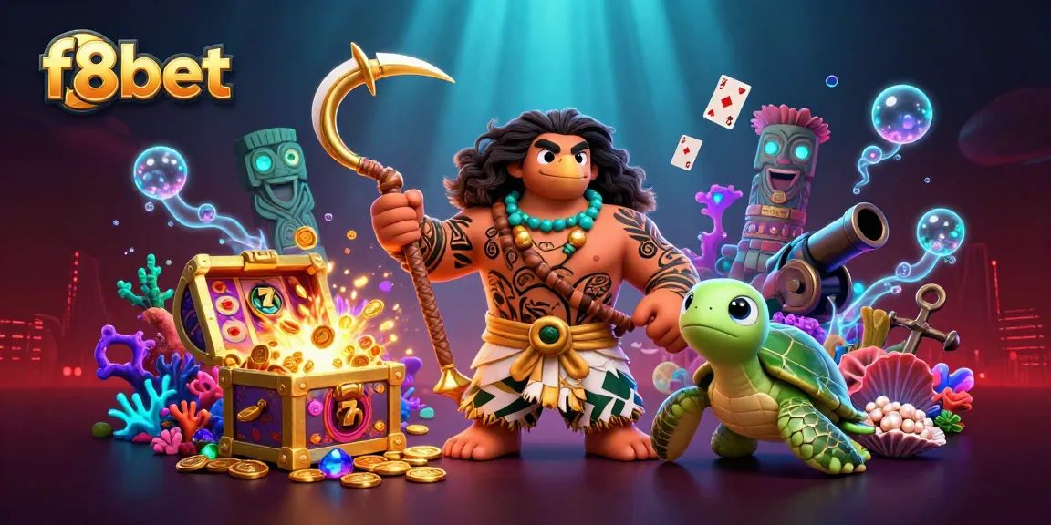 Experience the exciting slots action with f8bet in this vibrant 3D casino scene packed with fun elements.