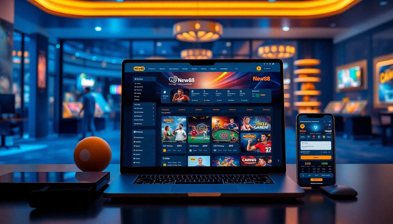 Visual representation of the New88 online betting platform showcasing a modern, engaging interface for users.