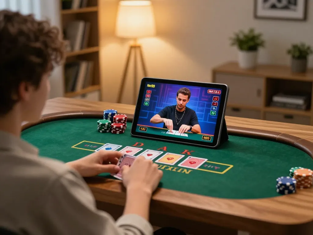Player engaging in live dealer blackjack on Net88 platform, showcasing the thrill of online gambling.