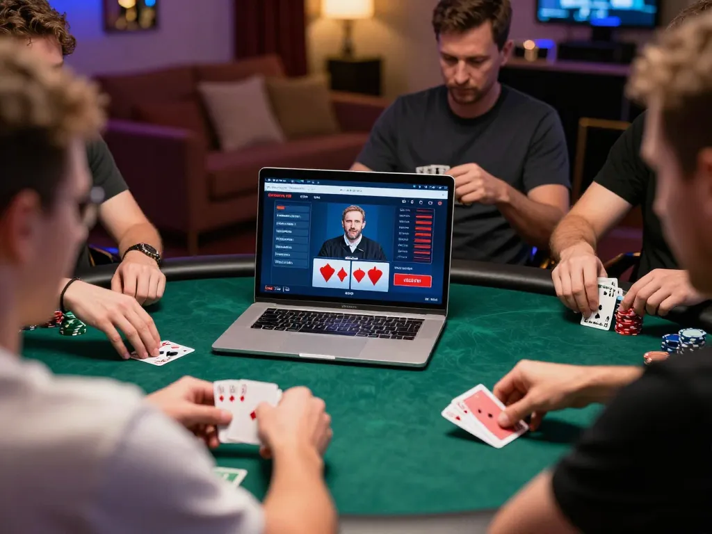 Players engage in a high-stakes poker game at TR88, showcasing strategy and tension with cards and chips visible.