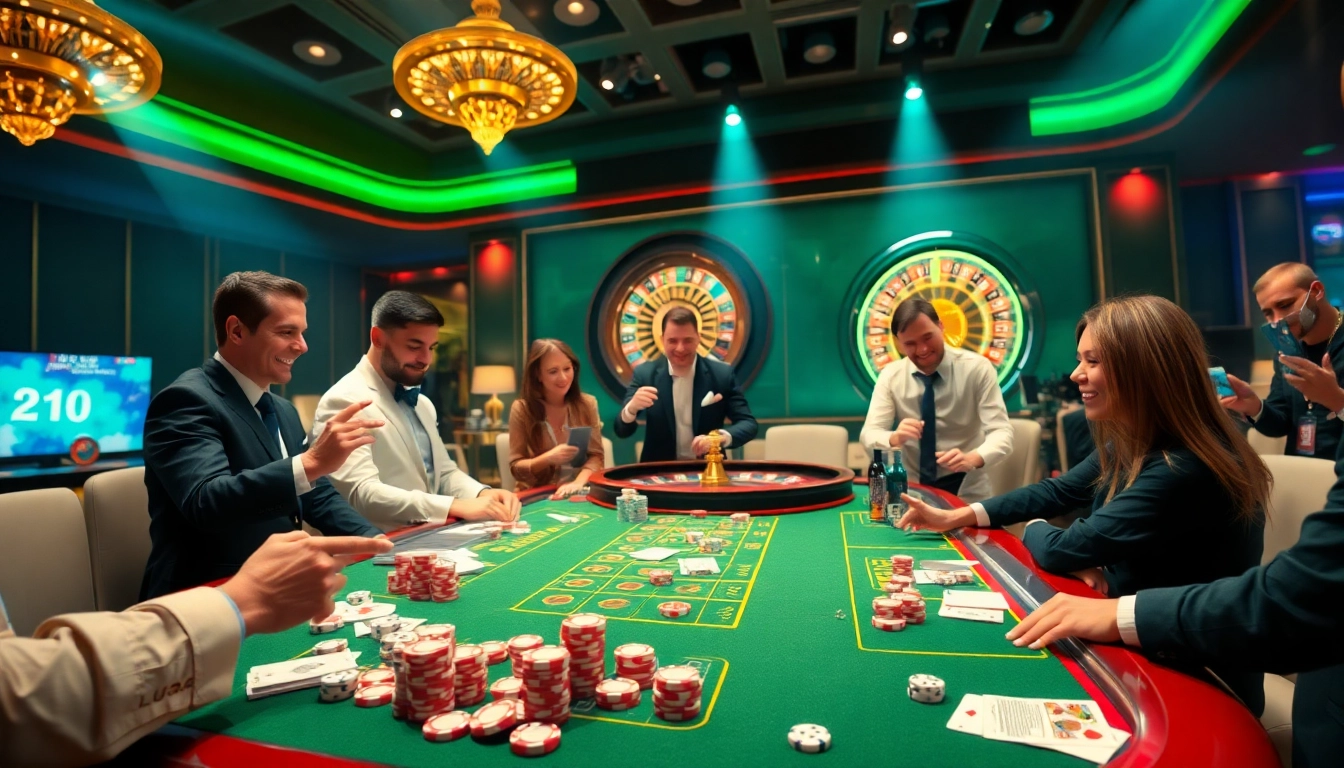 At Lu88, excitement unfolds as players enjoy an exhilarating casino experience with cards and chips.