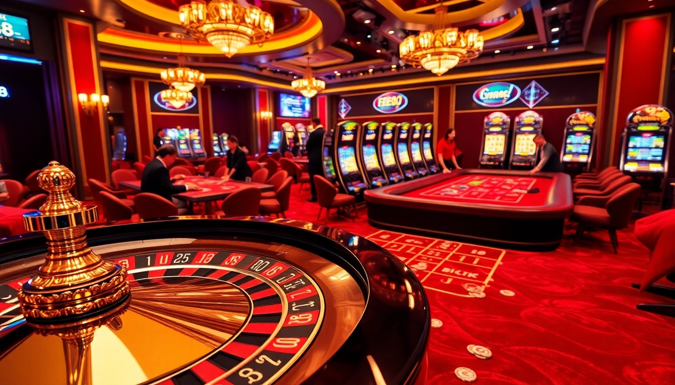 EE88's exciting casino scene with players engaging in high-stakes roulette.